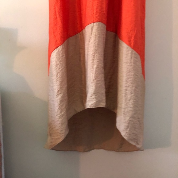 The Limited High Low Colorblock Orange and Tan Dress Size XS - Picture 5 of 12